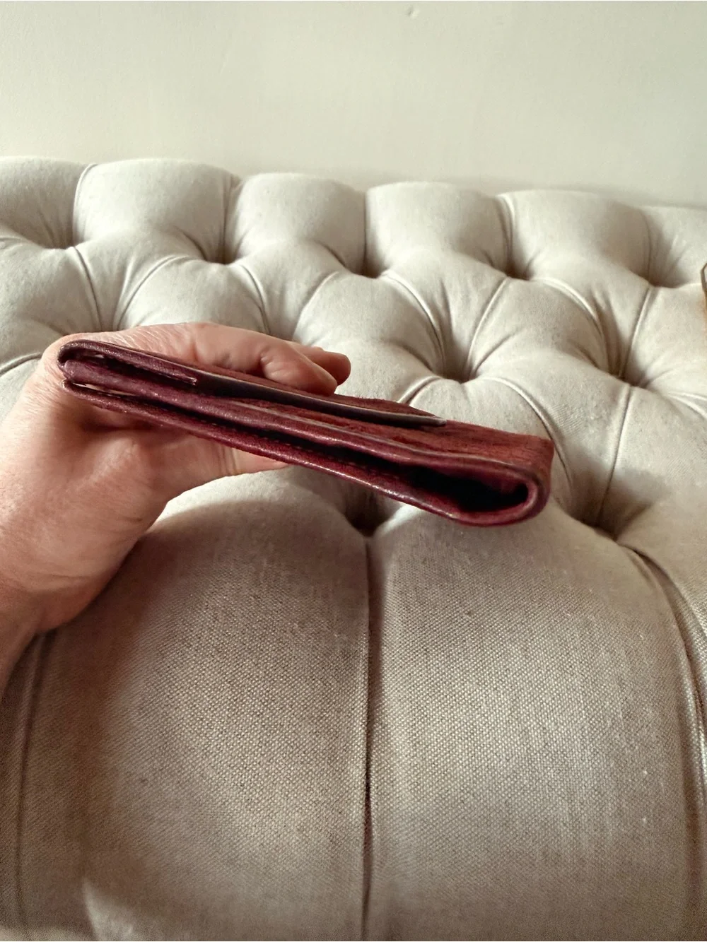 RARE Vintage Celine Triomphe Macadam Suede Long Wallet Bordeaux